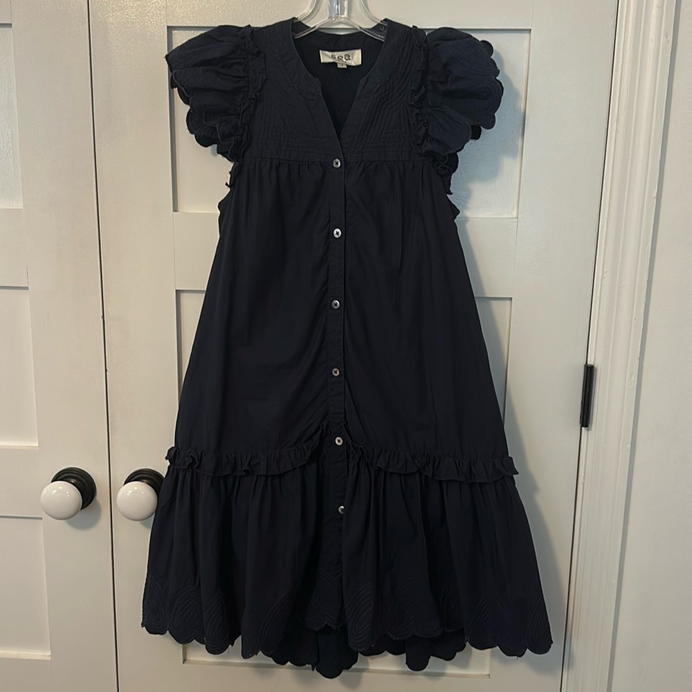 Sea NY navy cap sleeve dress